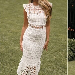 White overlay lace dress Petal and Pup